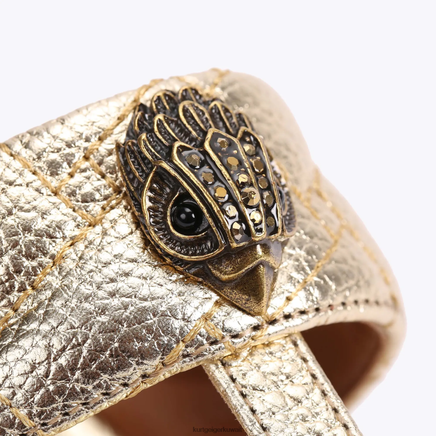 كيلووات Kurt Geiger نحيف صندل لندن كنسينغتون على شكل حرف T ذهب X06PDH448 | أحذية