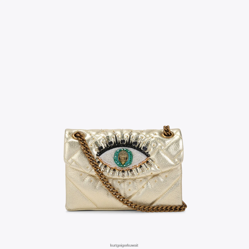 كيلووات Kurt Geiger نحيف جلد لندن ميني كنسينغتون آي ذهب X06PDH108 | أكياس