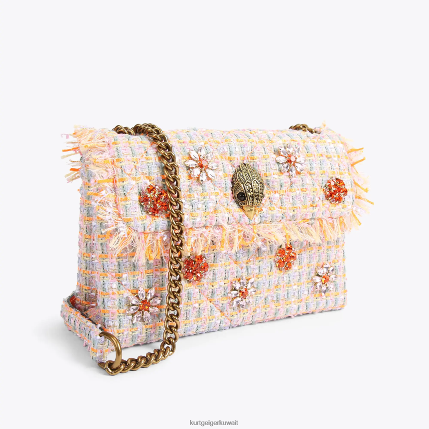 كيلووات Kurt Geiger نحيف حقيبة لندن تويد متوسطة كنسينغتون البرتقالي X06PDH11 | أكياس