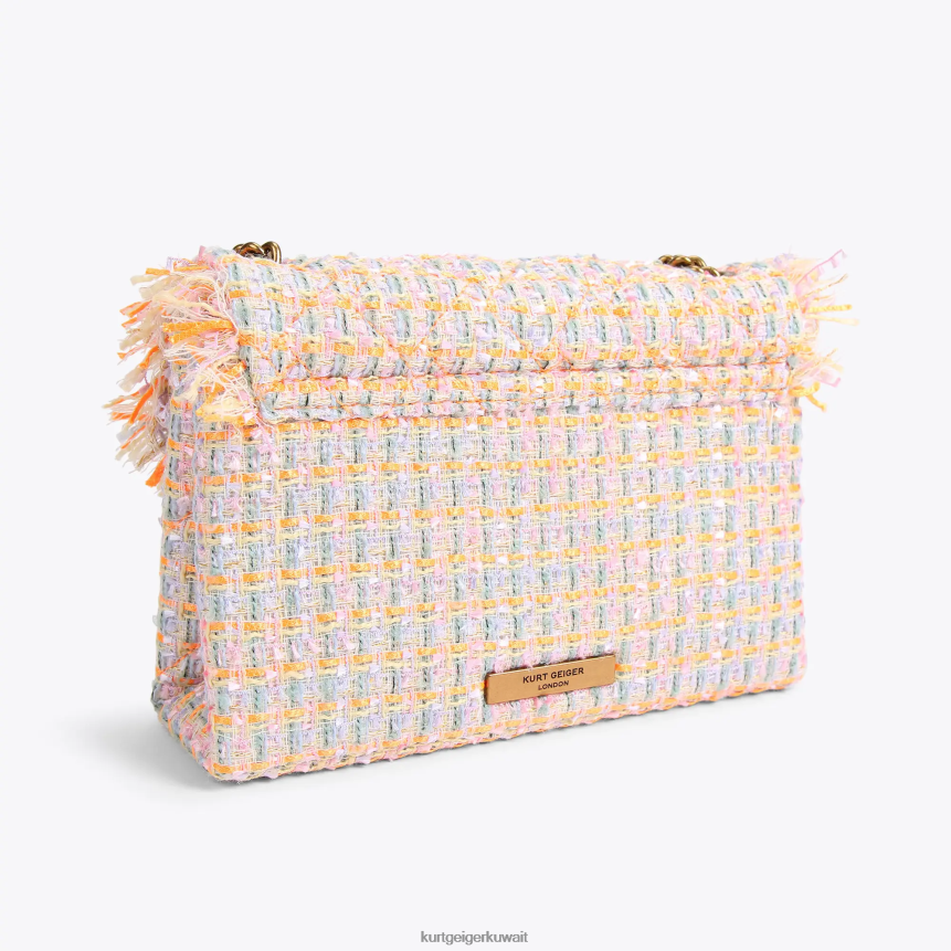 كيلووات Kurt Geiger نحيف حقيبة لندن تويد متوسطة كنسينغتون البرتقالي X06PDH11 | أكياس