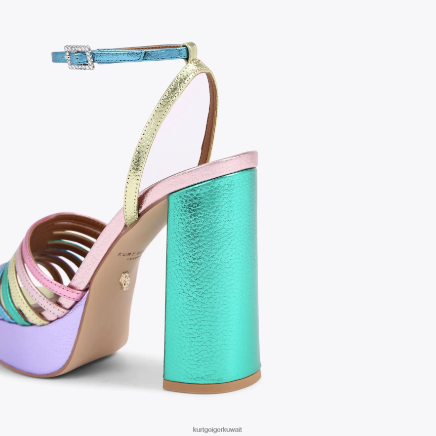 كيلووات Kurt Geiger نحيف صندل منصة بييرا لندن مزيج معدني X06PDH176 | أحذية