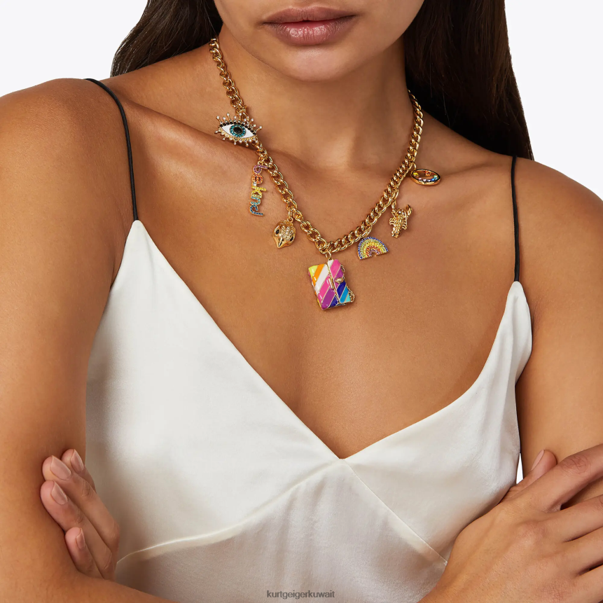 كيلووات Kurt Geiger نحيف لندن قلادة سحر متعددة ذهب X06PDH186 | مُكَمِّلات