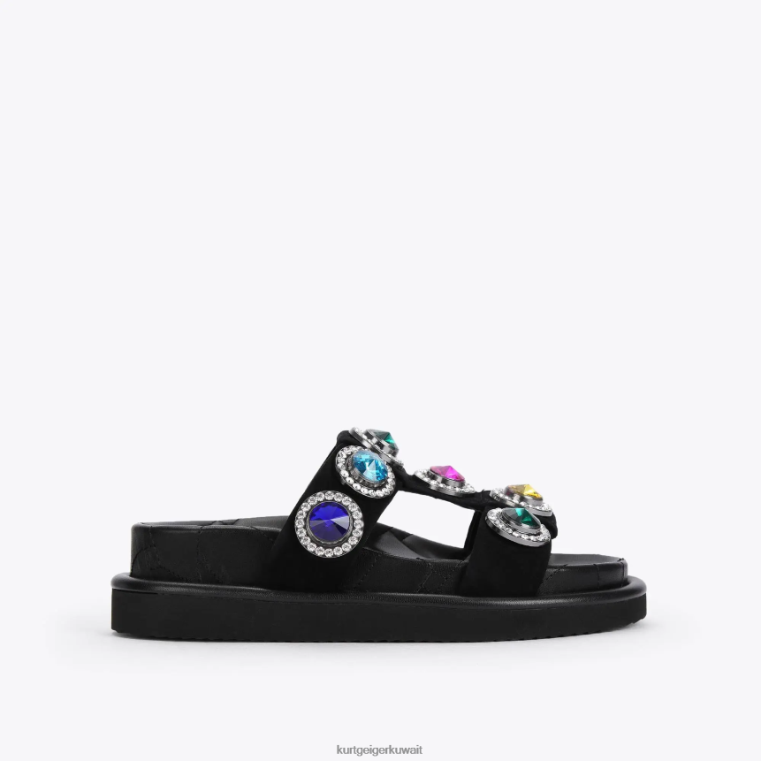 كيلووات Kurt Geiger نحيف صندل لندن أورسون الكريستالي أسود X06PDH215 | أحذية