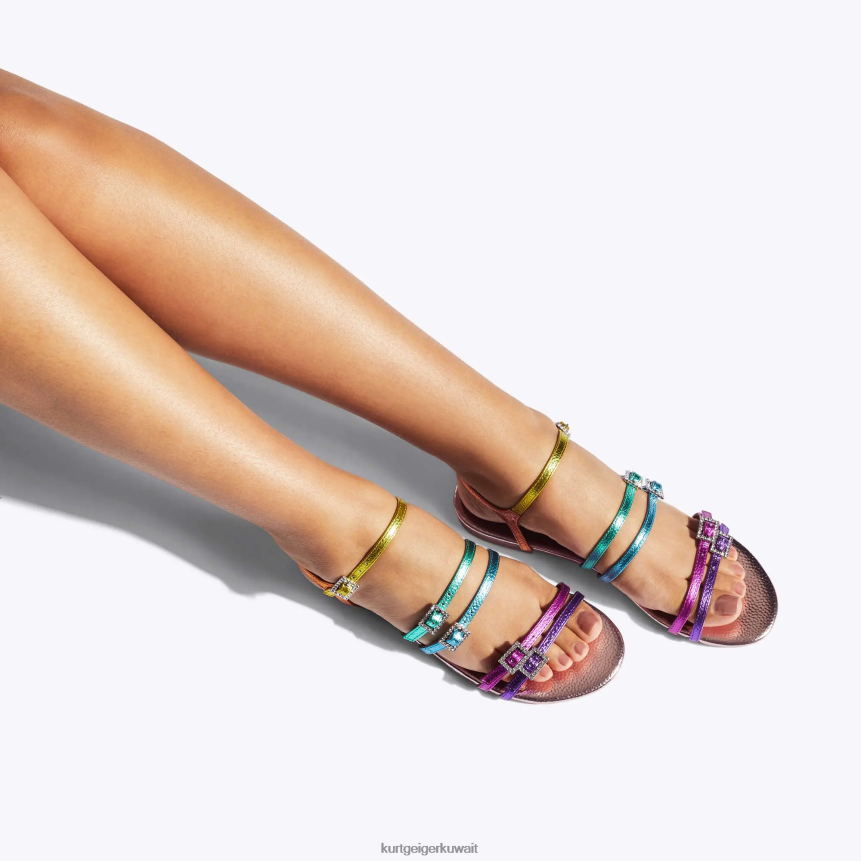 كيلووات Kurt Geiger نحيف صندل مسطح من لندن بييرا متعددة / أخرى X06PDH224 | أحذية