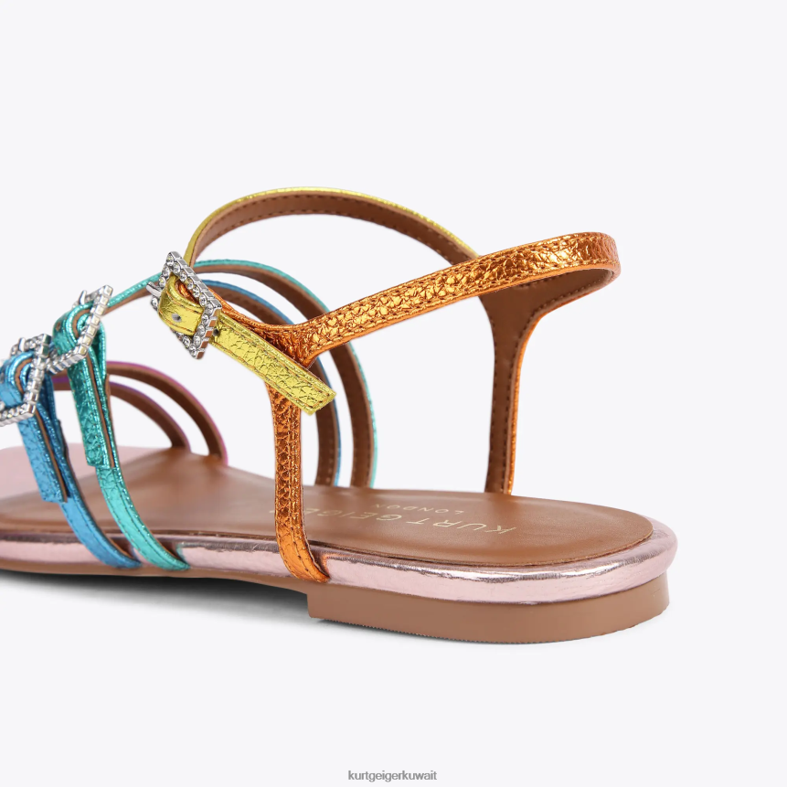 كيلووات Kurt Geiger نحيف صندل مسطح من لندن بييرا متعددة / أخرى X06PDH224 | أحذية