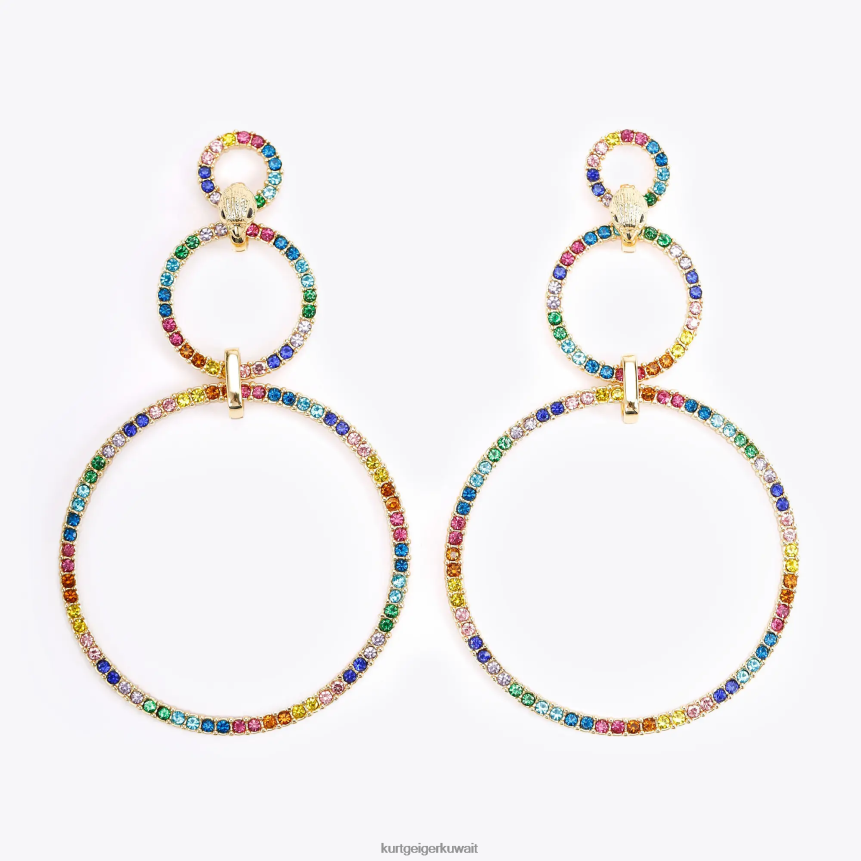 كيلووات Kurt Geiger نحيف لندن أقراط دائرة مزدوجة متعددة / أخرى X06PDH235 | مُكَمِّلات