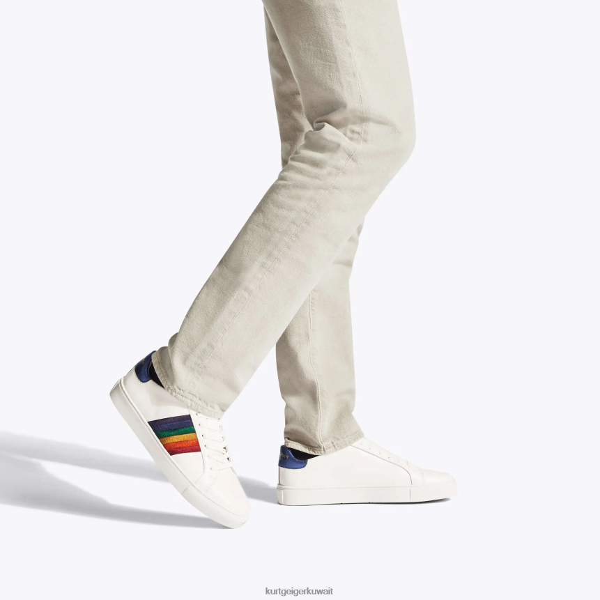 كيلووات Kurt Geiger رجال لندن لينون غروب الشمس متعدد مشط أبيض X06PDH245 | أحذية