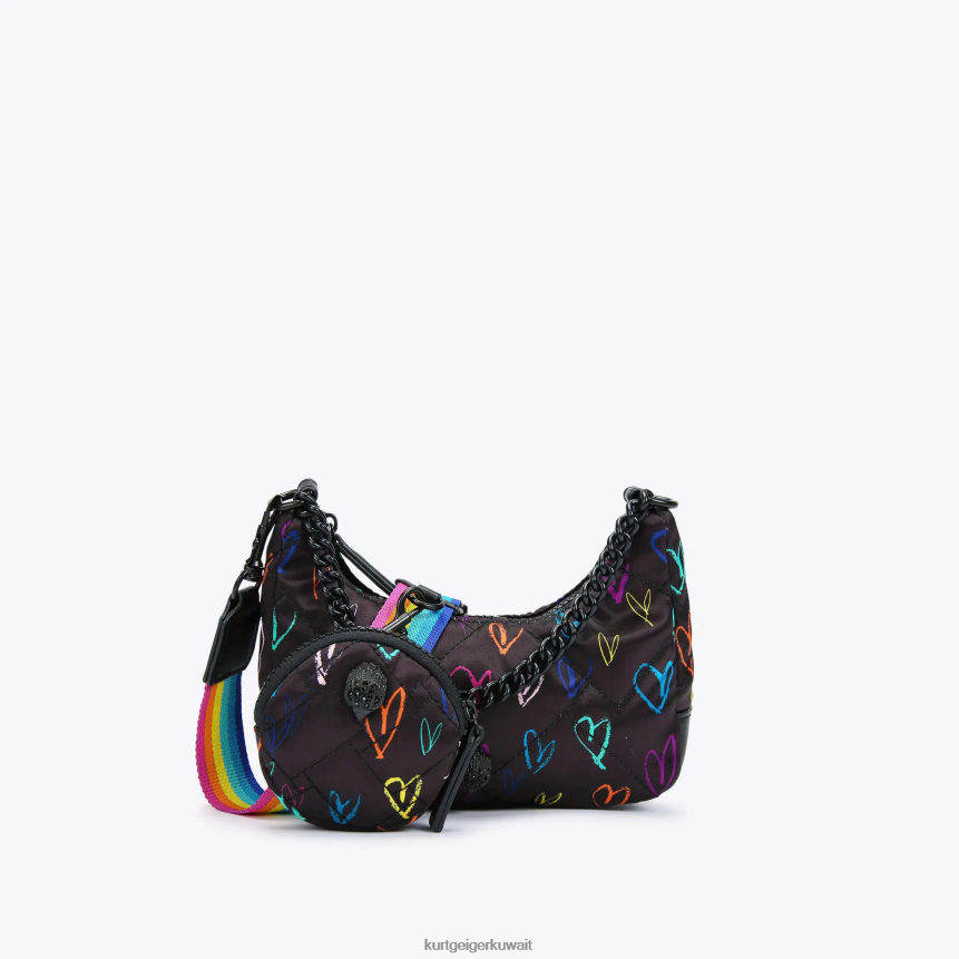 كيلووات Kurt Geiger نحيف جسم متقاطع صغير متعدد المعاد تدويره من لندن أسود آخر X06PDH279 | أكياس
