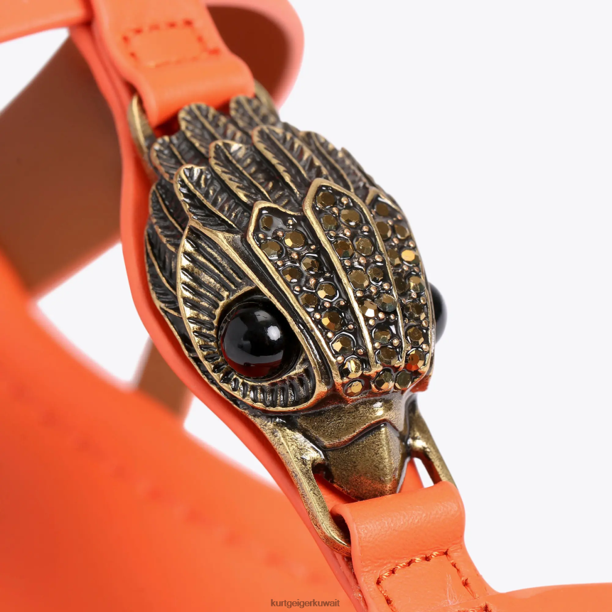 كيلووات Kurt Geiger نحيف صندل لندن هامبتون المسطح البرتقالي X06PDH285 | أحذية