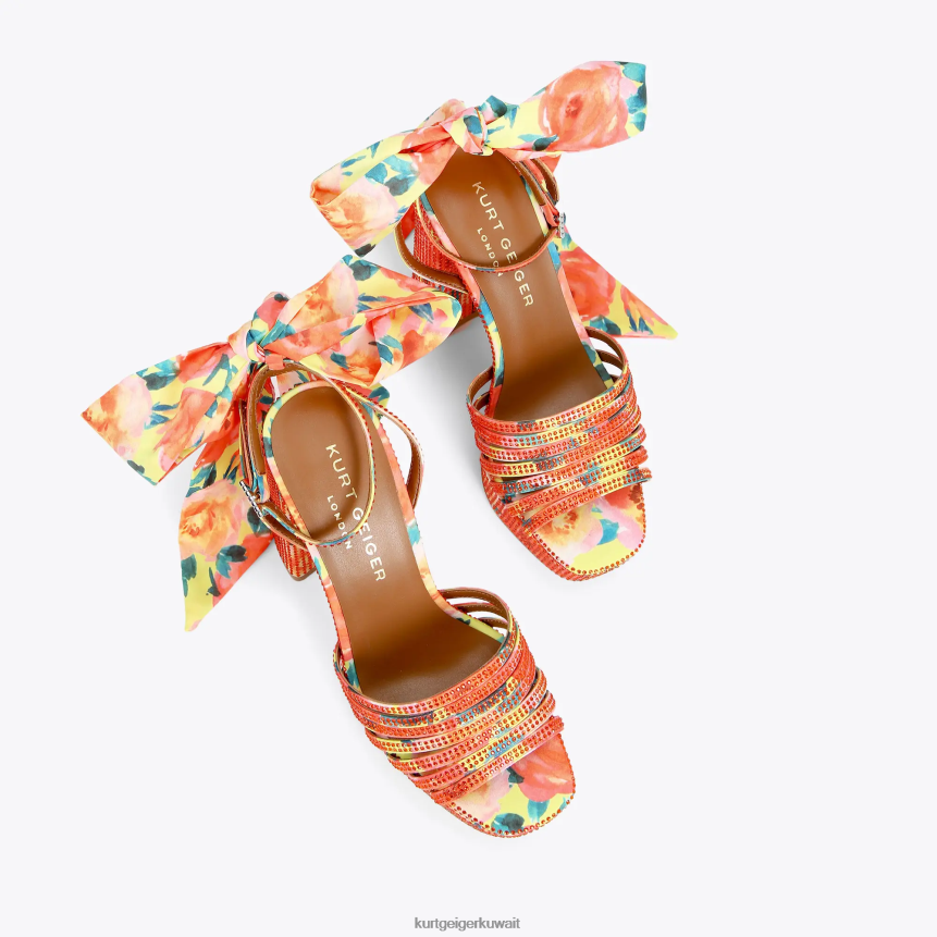 كيلووات Kurt Geiger نحيف منصة ربطة عنق للكاحل من لندن بييرا البرتقالي X06PDH288 | أحذية