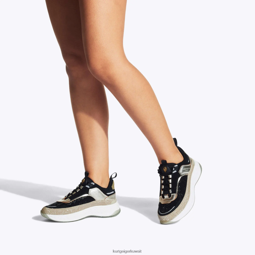 كيلووات Kurt Geiger نحيف حذاء رياضي لندن كنسينغتون أسود رمادي X06PDH296 | أحذية
