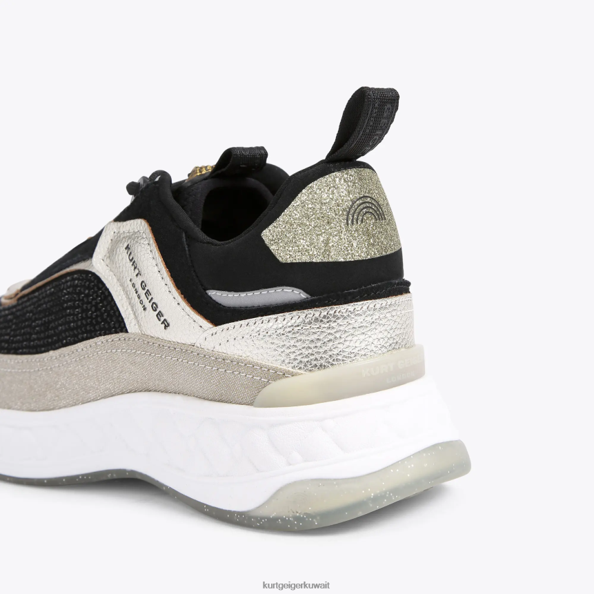 كيلووات Kurt Geiger نحيف حذاء رياضي لندن كنسينغتون أسود رمادي X06PDH296 | أحذية