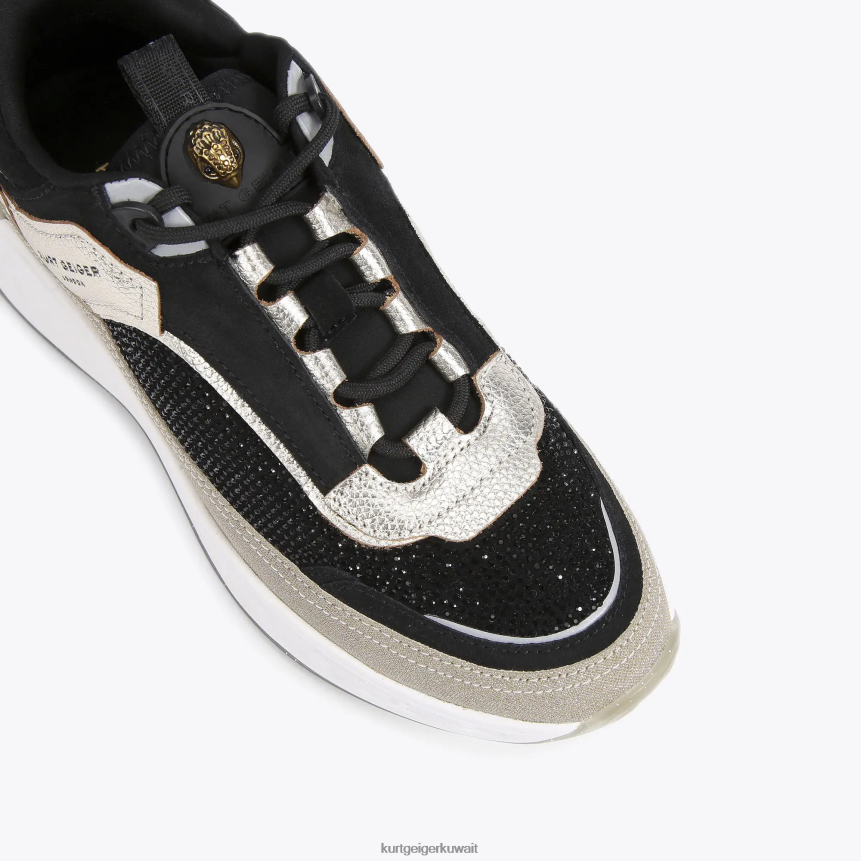 كيلووات Kurt Geiger نحيف حذاء رياضي لندن كنسينغتون أسود رمادي X06PDH296 | أحذية