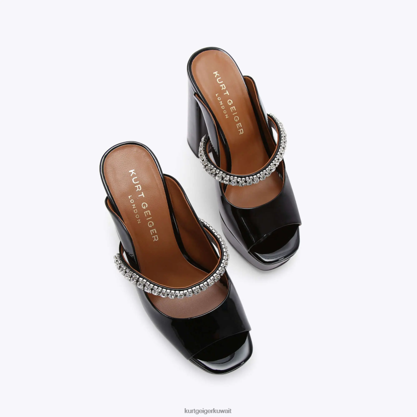 كيلووات Kurt Geiger نحيف لندن ديوك منصة زقزقة اصبع القدم أسود X06PDH340 | أحذية