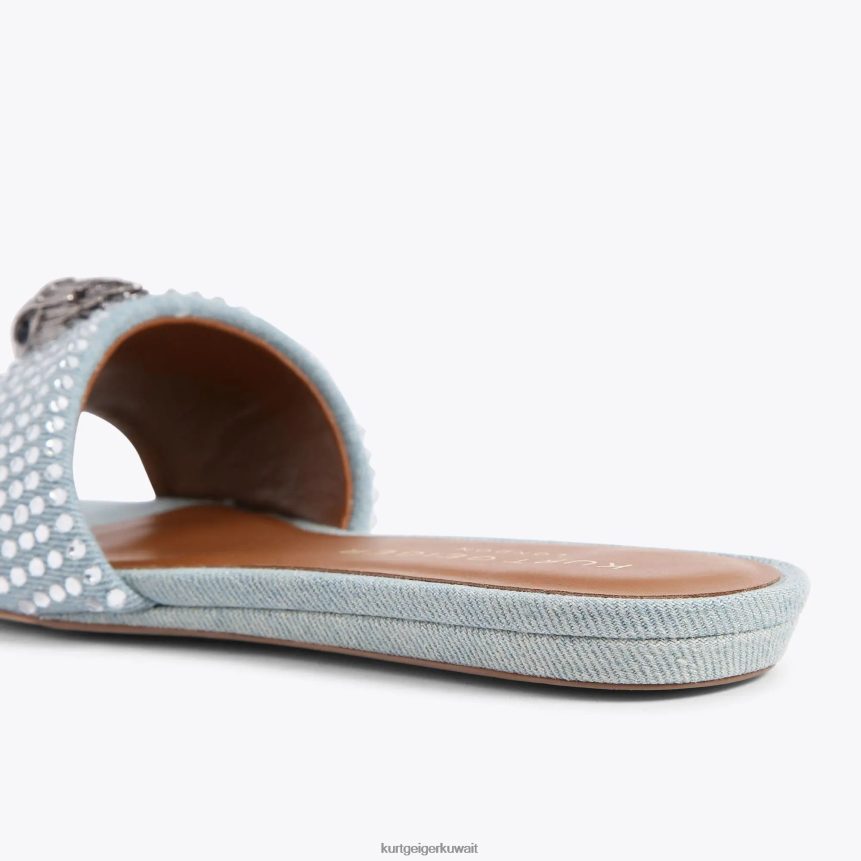 كيلووات Kurt Geiger نحيف صندل مسطح من لندن كنسينغتون أخرى زرقاء X06PDH349 | أحذية