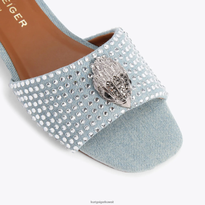 كيلووات Kurt Geiger نحيف صندل مسطح من لندن كنسينغتون أخرى زرقاء X06PDH349 | أحذية