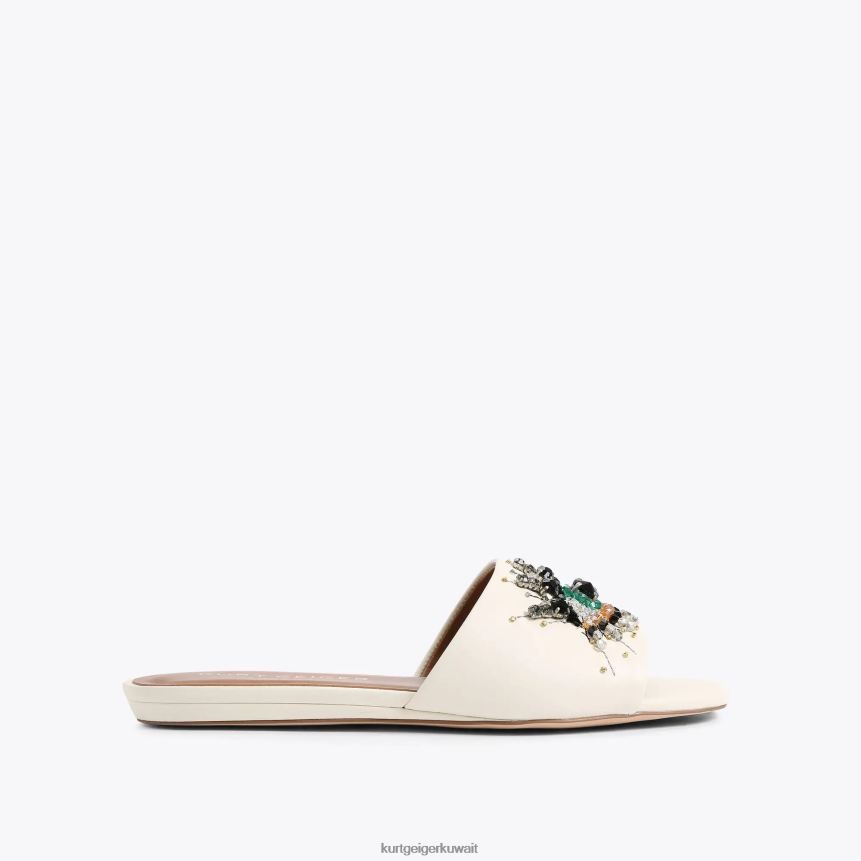 كيلووات Kurt Geiger نحيف صندل مسطح عين لندن عظم X06PDH353 | أحذية