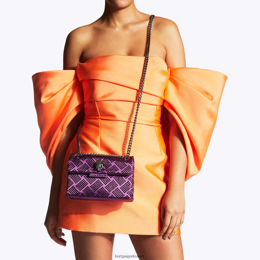 كيلووات Kurt Geiger نحيف قماش لندن ميني كنسينغتون أرجواني X06PDH37 | أكياس