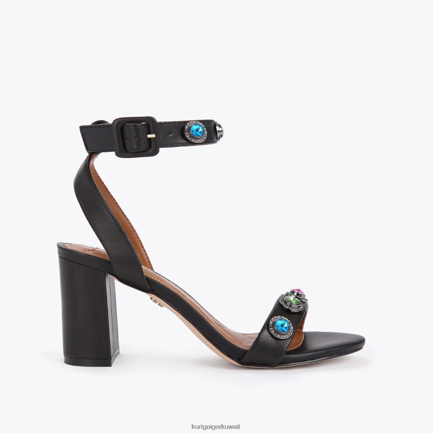 كيلووات Kurt Geiger نحيف صندل لندن اوكتافيا بلوك مزيج أسود X06PDH381 | أحذية