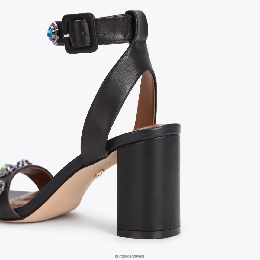 كيلووات Kurt Geiger نحيف صندل لندن اوكتافيا بلوك مزيج أسود X06PDH381 | أحذية