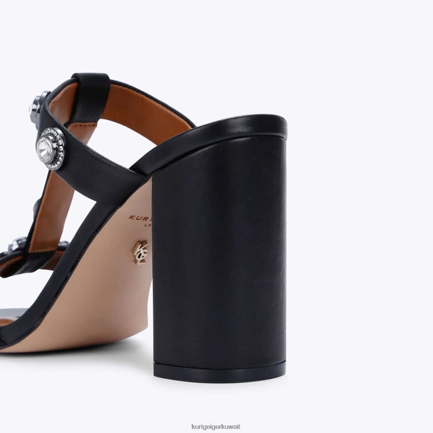 كيلووات Kurt Geiger نحيف صندل لندن اوكتافيا بلوك أسود X06PDH392 | أحذية