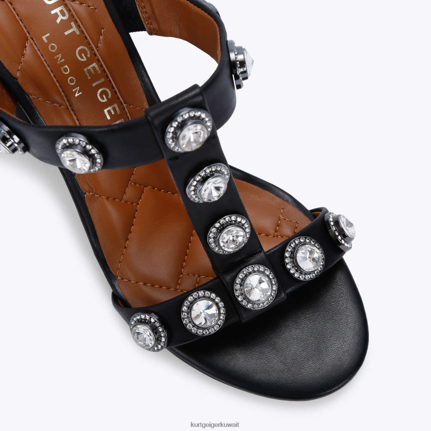 كيلووات Kurt Geiger نحيف صندل لندن اوكتافيا بلوك أسود X06PDH392 | أحذية