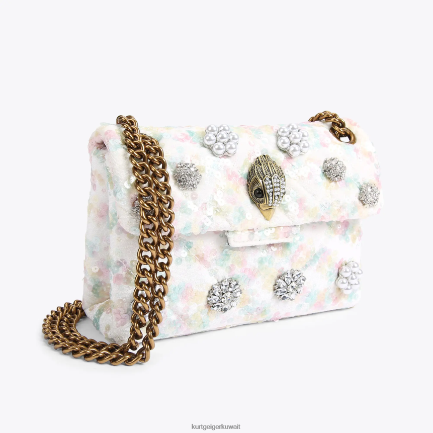 كيلووات Kurt Geiger نحيف قماش لندن ميني كنسينغتون أبيض X06PDH39 | أكياس