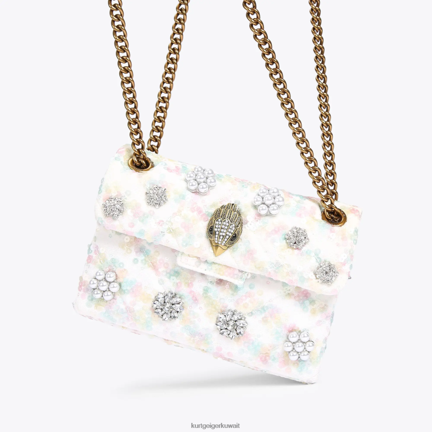 كيلووات Kurt Geiger نحيف قماش لندن ميني كنسينغتون أبيض X06PDH39 | أكياس