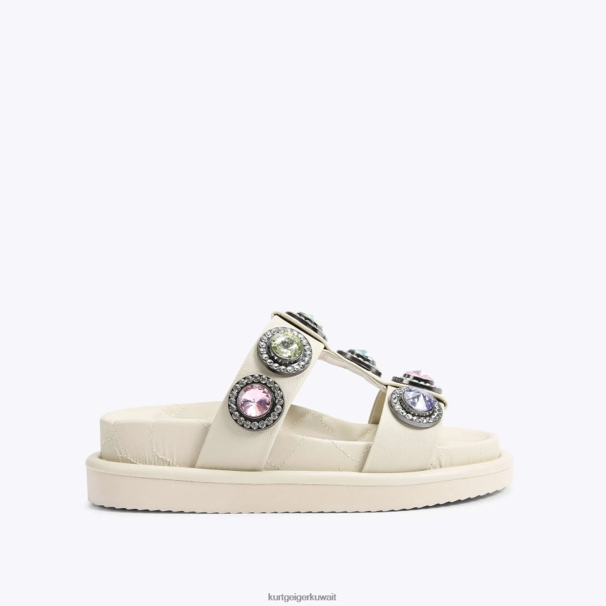 كيلووات Kurt Geiger نحيف صندل لندن أورسون الكريستالي مزيج العظام X06PDH428 | أحذية