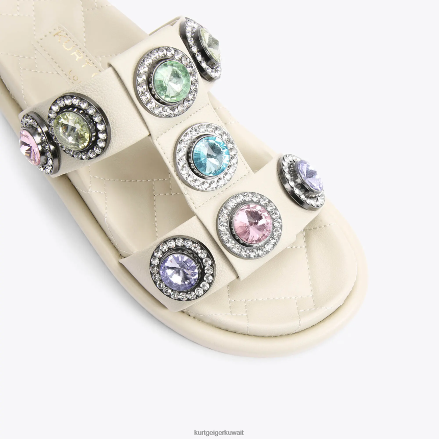 كيلووات Kurt Geiger نحيف صندل لندن أورسون الكريستالي مزيج العظام X06PDH428 | أحذية