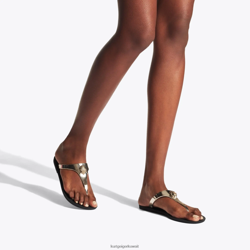 كيلووات Kurt Geiger نحيف لندن ماديسون تي بار ذهب X06PDH429 | أحذية