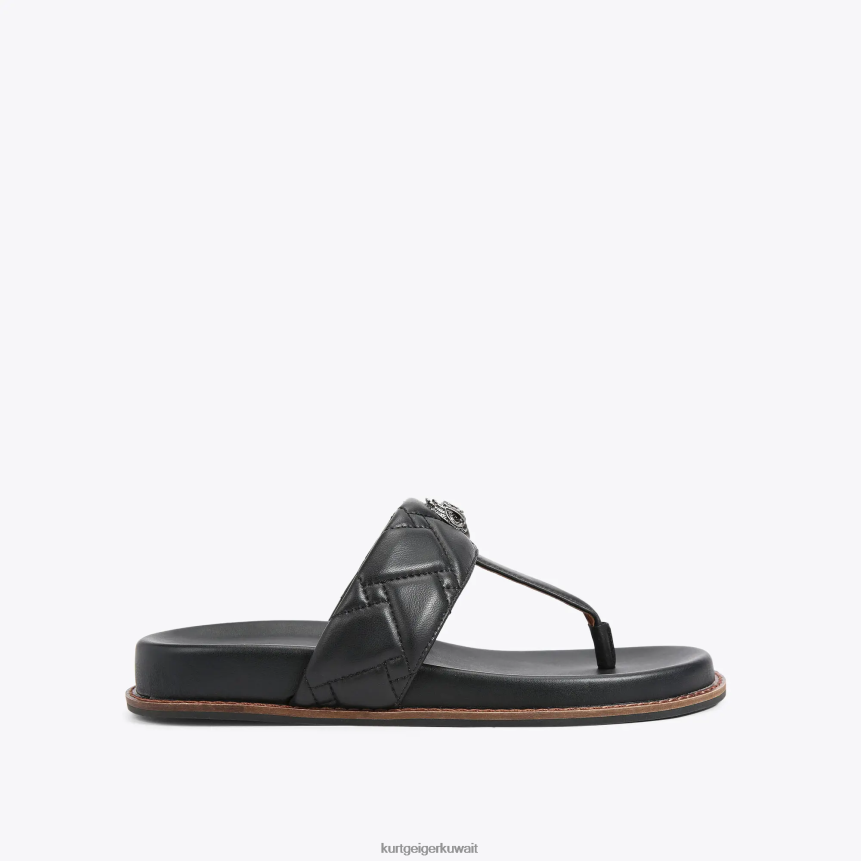كيلووات Kurt Geiger نحيف لندن كينسينغتون تي بار مكتنزة أسود X06PDH431 | أحذية