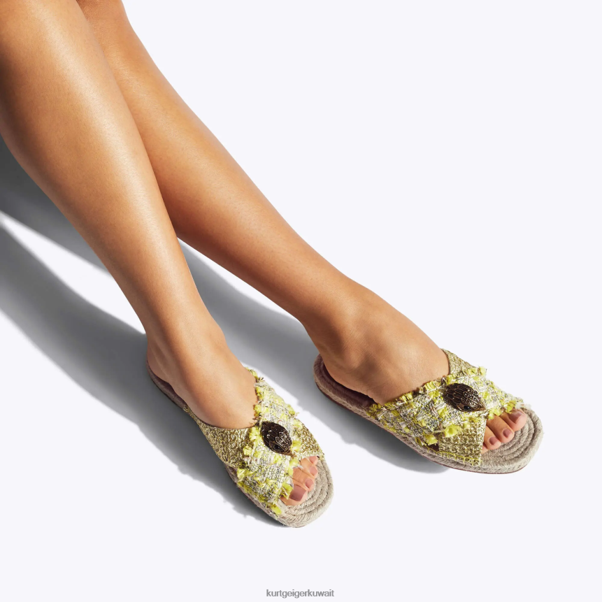 كيلووات Kurt Geiger نحيف لندن كنسينغتون اسبادريل أصفر X06PDH445 | أحذية