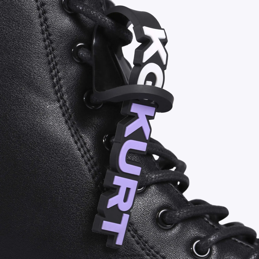 كيلووات Kurt Geiger نحيف لندن تريكر بأربطة أسود X06PDH457 | أحذية