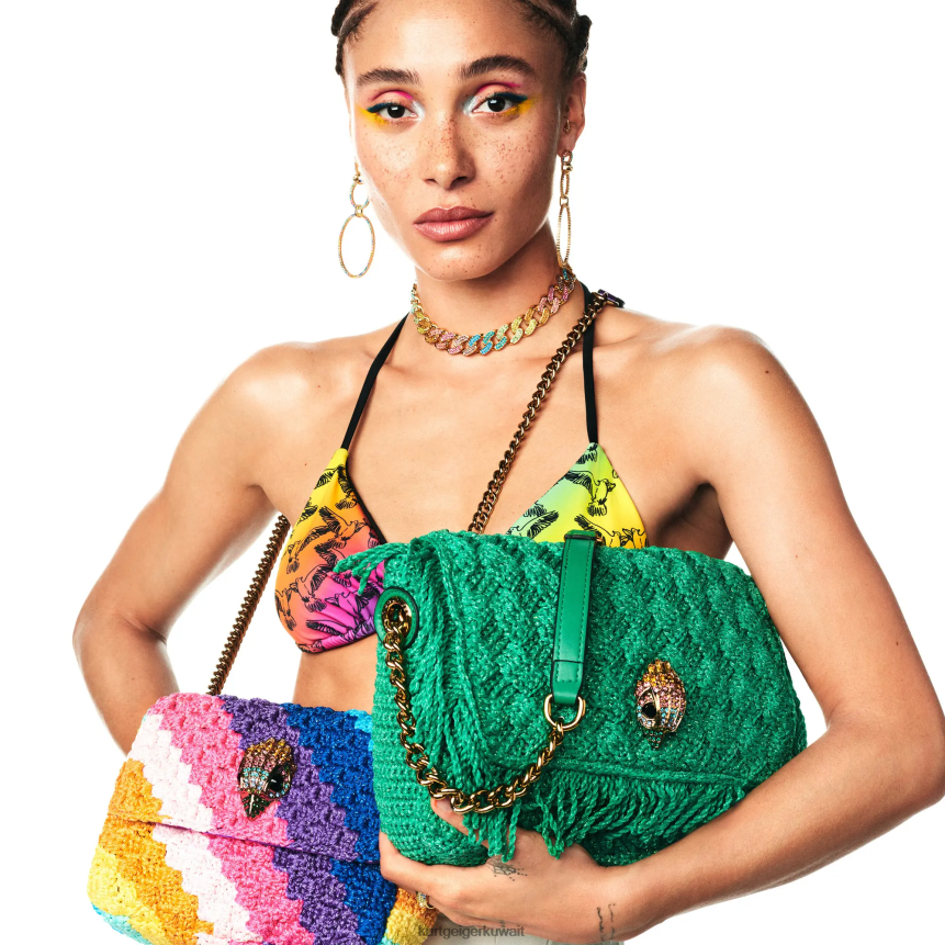 كيلووات Kurt Geiger نحيف لندن الكروشيه هامش كينسينغتون أخضر X06PDH45 | أكياس