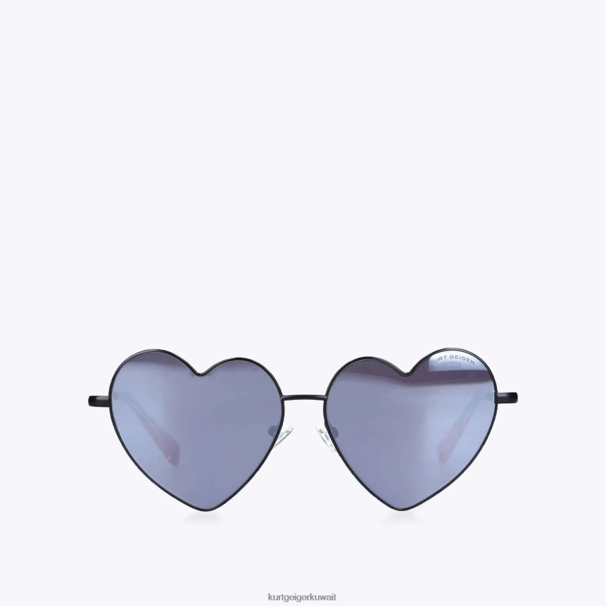 كيلووات Kurt Geiger نحيف النظارات الشمسية لندن القلب المعدني أسود X06PDH466 | مُكَمِّلات
