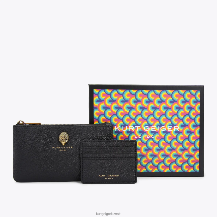 كيلووات Kurt Geiger نحيف مجموعة هدايا الحقيبة النسر لندن أسود X06PDH500 | أكياس