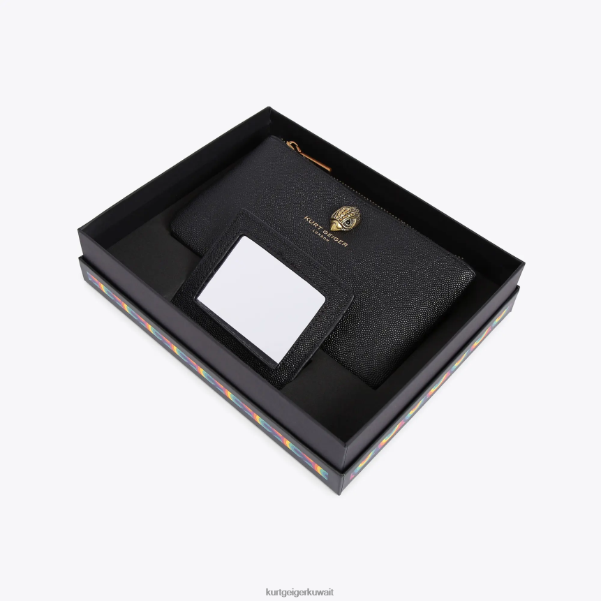 كيلووات Kurt Geiger نحيف مجموعة هدايا الحقيبة النسر لندن أسود X06PDH500 | أكياس