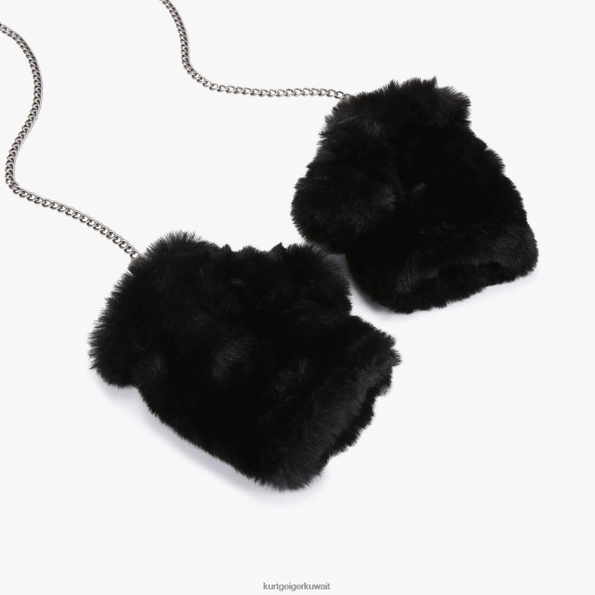 كيلووات Kurt Geiger نحيف قفازات الخشخاش لندن بدون أصابع أسود X06PDH508 | مُكَمِّلات