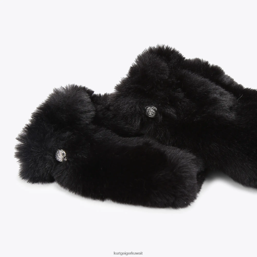 كيلووات Kurt Geiger نحيف قفازات الخشخاش لندن بدون أصابع أسود X06PDH508 | مُكَمِّلات