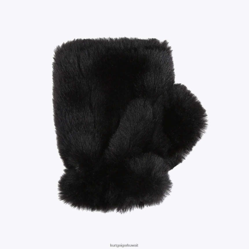 كيلووات Kurt Geiger نحيف قفازات الخشخاش لندن بدون أصابع أسود X06PDH508 | مُكَمِّلات