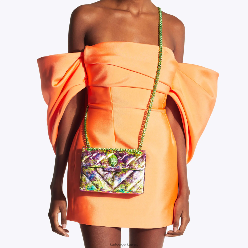 كيلووات Kurt Geiger نحيف جلد لندن ميني كنسينغتون في لندن مزيج أخضر X06PDH50 | أكياس