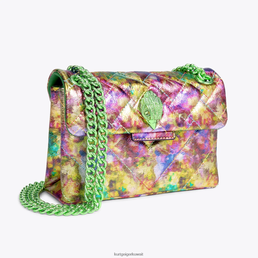 كيلووات Kurt Geiger نحيف جلد لندن ميني كنسينغتون في لندن مزيج أخضر X06PDH50 | أكياس