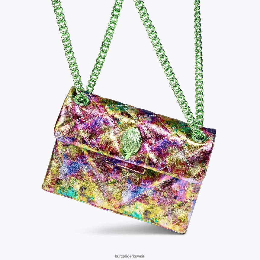 كيلووات Kurt Geiger نحيف جلد لندن ميني كنسينغتون في لندن مزيج أخضر X06PDH50 | أكياس