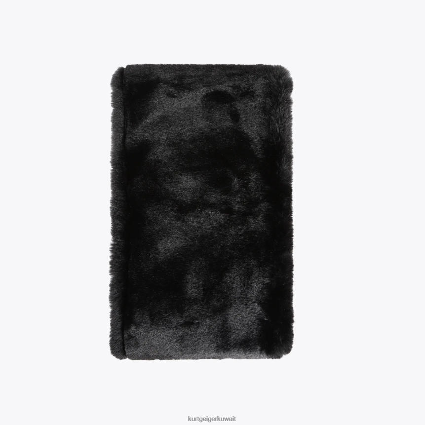 كيلووات Kurt Geiger نحيف وشاح الخشخاش لندن أسود X06PDH510 | مُكَمِّلات