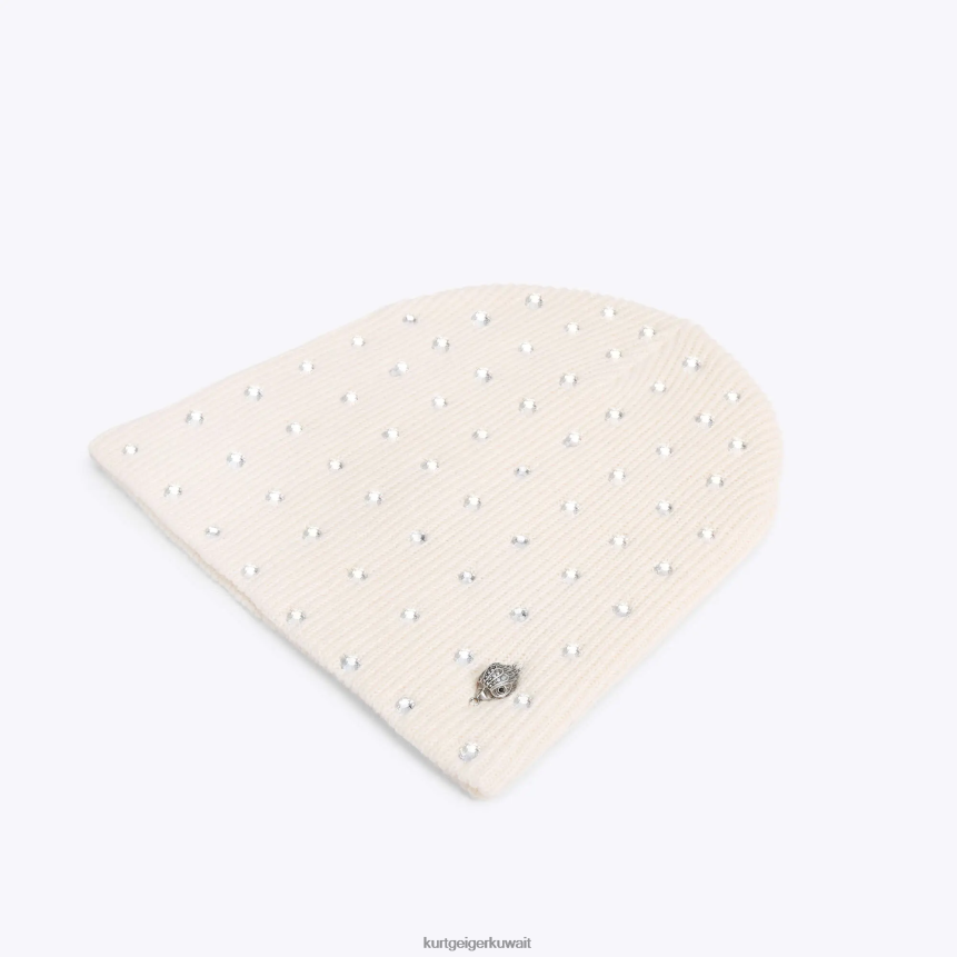 كيلووات Kurt Geiger نحيف قبعة كريستال لندن عظم X06PDH523 | مُكَمِّلات