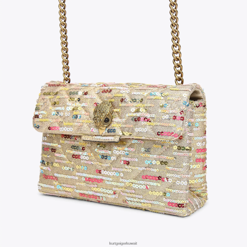 كيلووات Kurt Geiger نحيف لندن لوركس وسط كنسينغتون مزيج الذهب X06PDH52 | أكياس