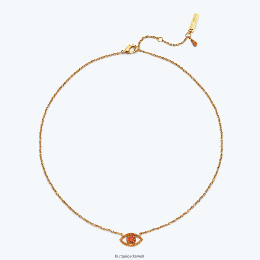 كيلووات Kurt Geiger نحيف لندن قلادة العين الشريرة قلادة البرتقالي X06PDH535 | مُكَمِّلات