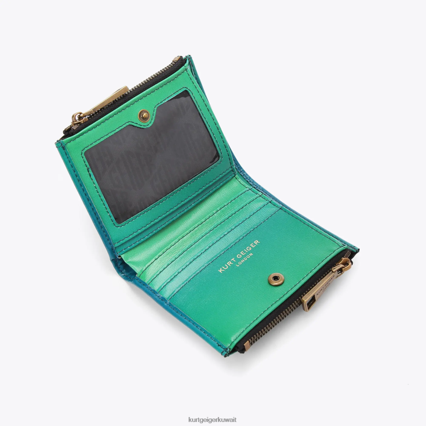 كيلووات Kurt Geiger نحيف لندن محفظة صغيرة شورديتش أخضر X06PDH556 | أكياس