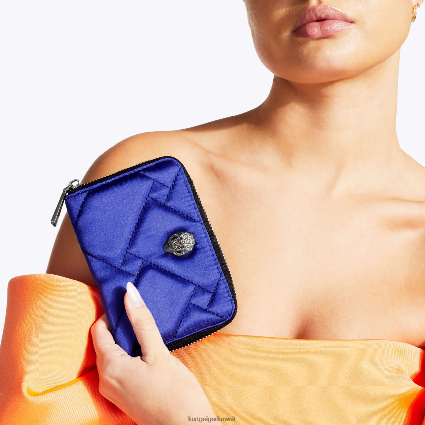 كيلووات Kurt Geiger نحيف محفظة لندن صغيرة بسحاب من النايلون أزرق X06PDH559 | أكياس